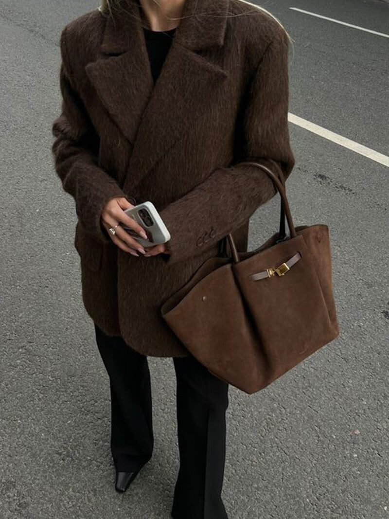 Dames Handtas – Elegante Schoudertas van Suède Look met Luxe Afwerking en Tijdloos Design