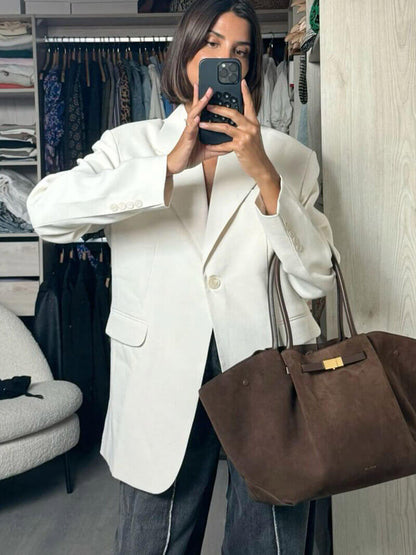 Dames Handtas – Elegante Schoudertas van Suède Look met Luxe Afwerking en Tijdloos Design