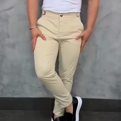 Heren pantalon slim fit – lichte en luchtige chino voor werk, bruiloft en vrije tijd in diverse kleuren
