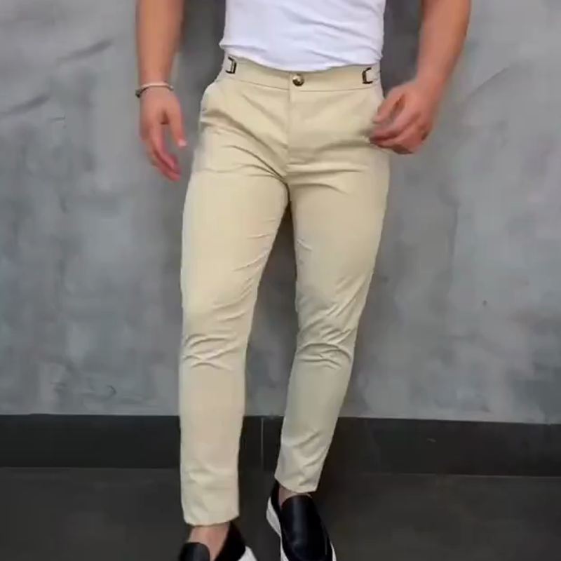 Heren pantalon slim fit – lichte en luchtige chino voor werk, bruiloft en vrije tijd in diverse kleuren