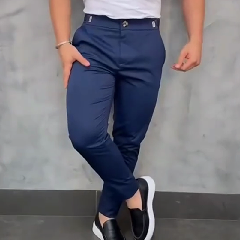 Heren pantalon slim fit – lichte en luchtige chino voor werk, bruiloft en vrije tijd in diverse kleuren