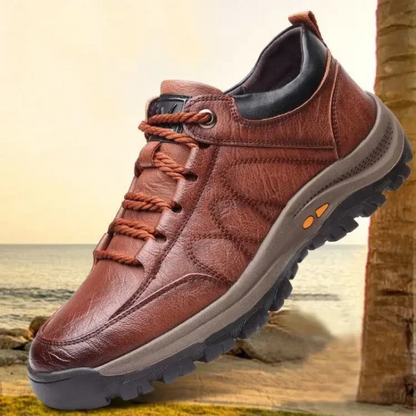Heren Wandelschoenen van Leer met Gripzool Comfortabele Outdoor Sneakers voor Dagelijks Gebruik