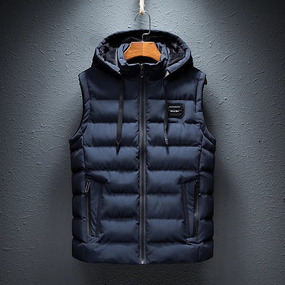 Heren gewatteerde bodywarmer met capuchon – warme en lichtgewicht tussenlaag voor herfst en winter