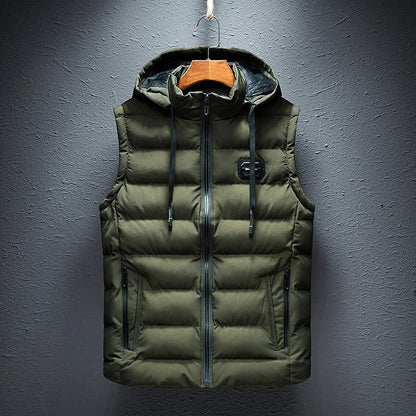 Heren gewatteerde bodywarmer met capuchon – warme en lichtgewicht tussenlaag voor herfst en winter