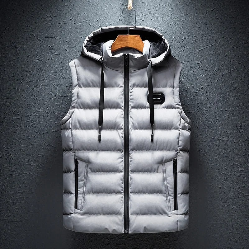 Heren gewatteerde bodywarmer met capuchon – warme en lichtgewicht tussenlaag voor herfst en winter