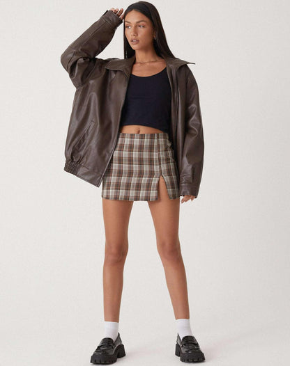 Dames oversized leren jas met brede kraag en elastische boorden in diverse kleuren – stoer & stijlvol gecombineerd